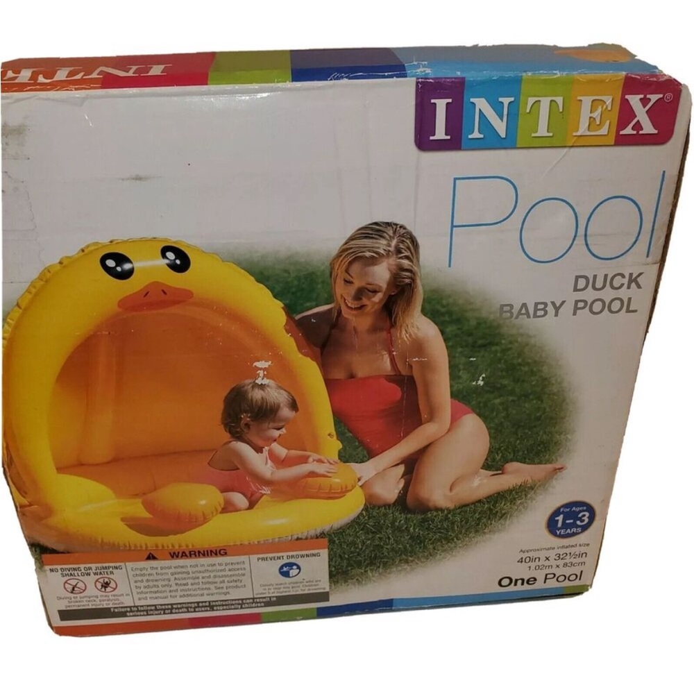 Intex Yellow Duck Baby Inflatable Pool New 40" x 32 1/2" 12 Gallon, 1-3 Year NEW